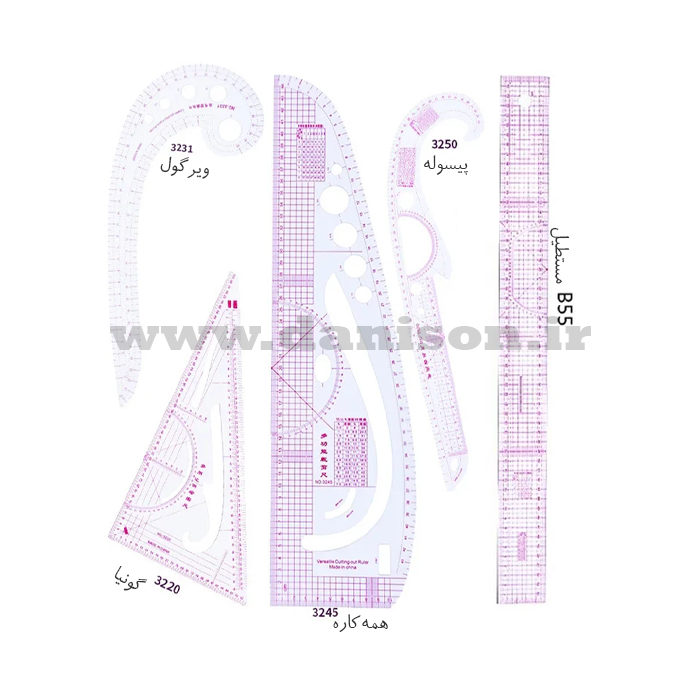 خط کش ژله ای ست 5 تکه 04 خط کش ژله ای ست 5 تکه