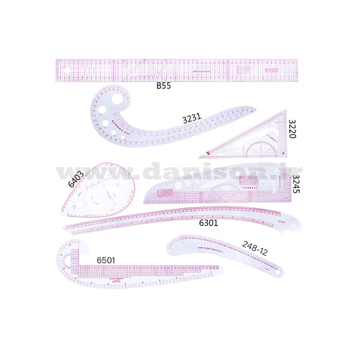 8تكه_دنيسون خط کش ژله ای ست 8 تکه